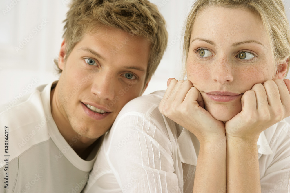 Couple, portrait, men looking at camera Couple, portrait, men looking at camera