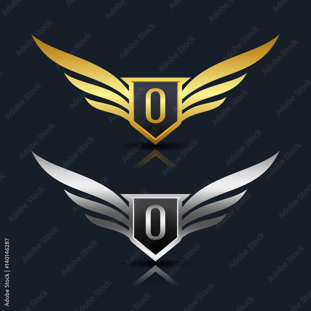 Wings Shield Letter O Logo Template Wings Shield Letter O Logo Template