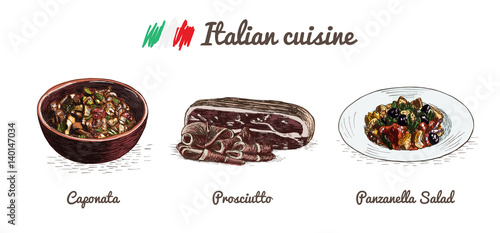 Italian menu colorful illustration.