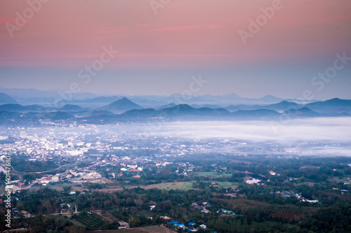 Cityscape from top mountain at Phu Bo Bit, Loei, Thailand