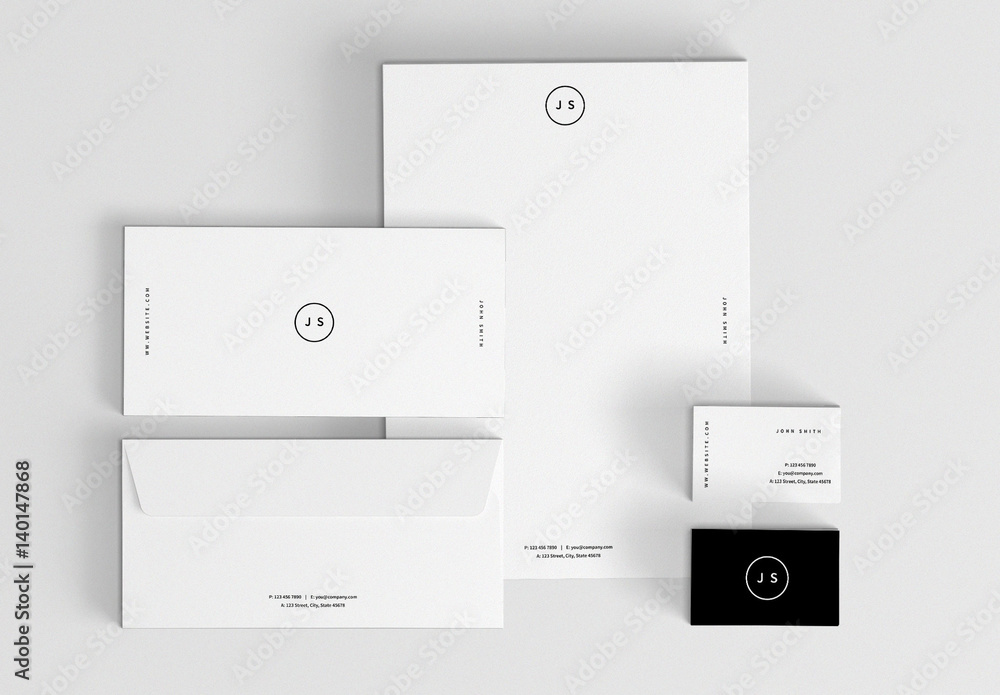 Minimalist Stationery Set Stock Template Adobe Stock