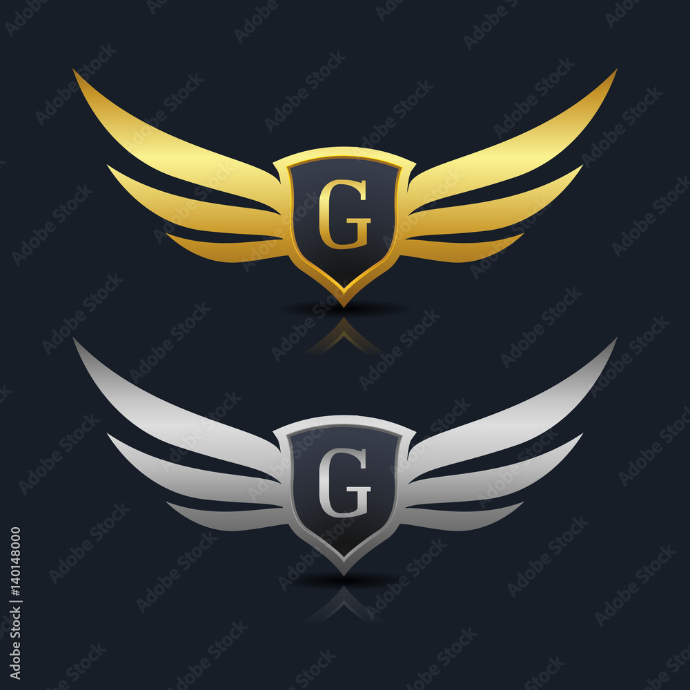 Wings Shield Letter G Logo Template Wings Shield Letter G Logo Template