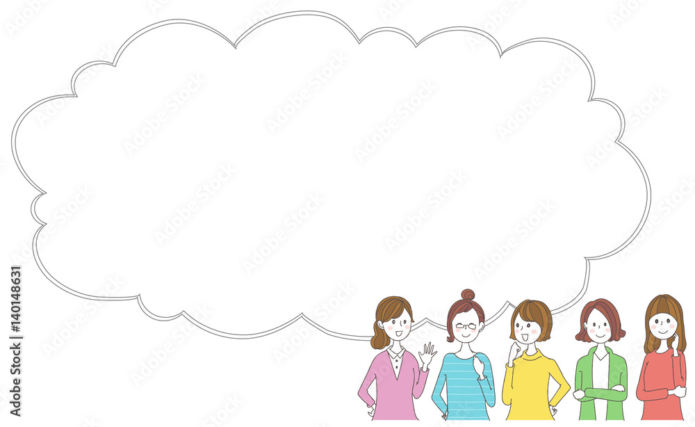 女性グループのイラスト
