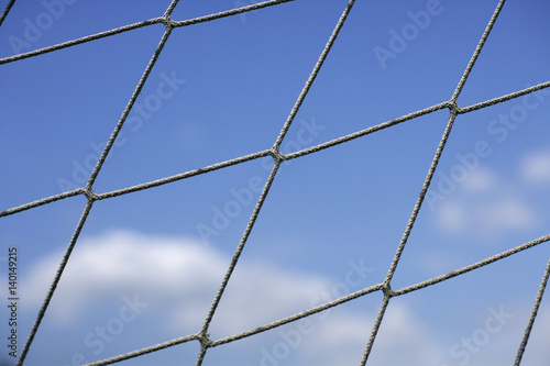 Close-up of a goal net