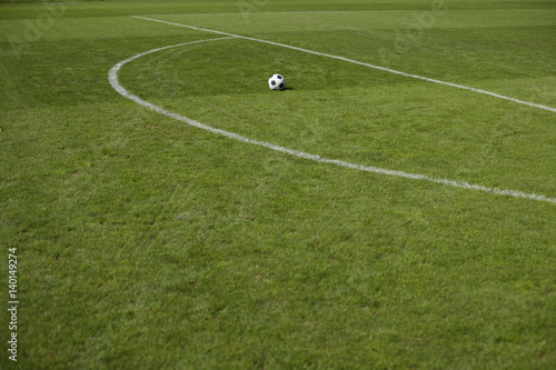 Ball lying beside penalty area © Gudrun