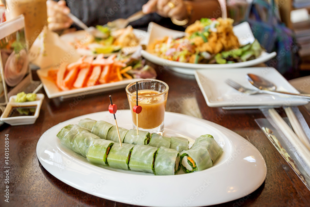 Fresh Spring roll food with vegetable Fresh Spring roll food with vegetable