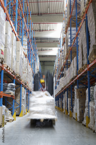 Obraz na płótnie Forklift, blurred motion