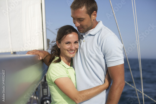 Heterosexual couple on a boat
