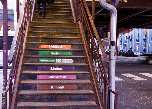 Metal stairway to elevated 