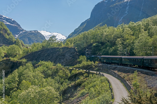 Flamsbana, the famous train line in Norway. © Wipark