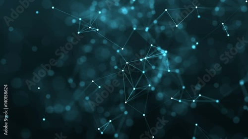 4k abstract loop color geometrical background with lines and dots