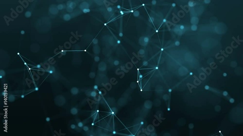 4k abstract loop color geometrical background with lines and dots