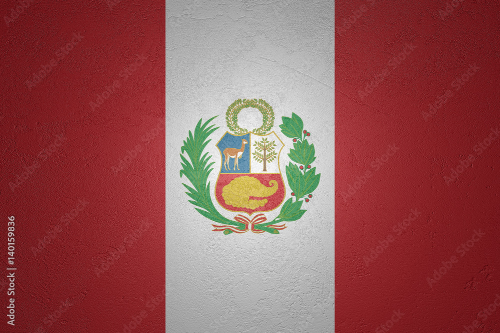 Obraz premium Flag of Peru on stone background, 3d illustration