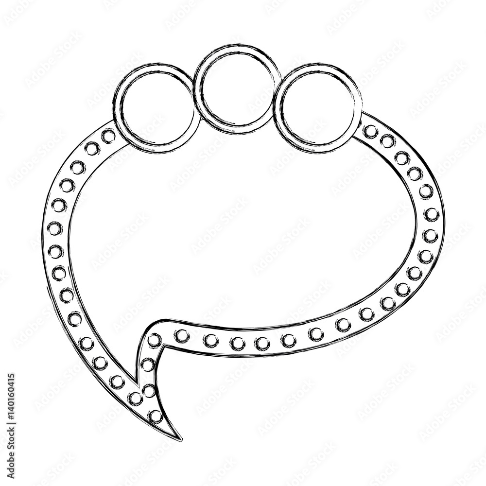 monochrome sketch of cloud speech with tail and three circles in top side vector illustration monochrome sketch of cloud speech with tail and three circles in top side vector illustration