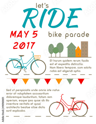 Let's Ride - Bike Parade Poster