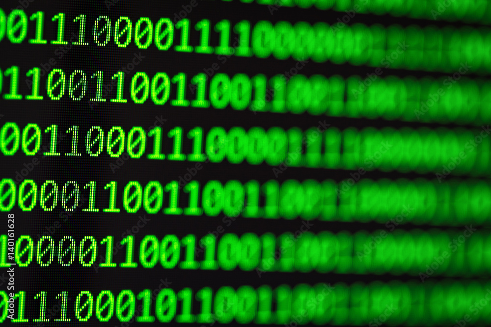 Hacker concept. computer binary codes.Green text on black background. Hacker concept. computer binary codes.Green text on black background.