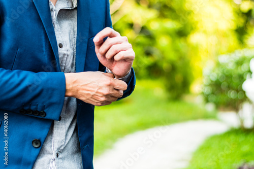 Business successful concept : executive business man wear male formal suit serious thinking professional work leadership of company manager , selective focus. © Aniruth