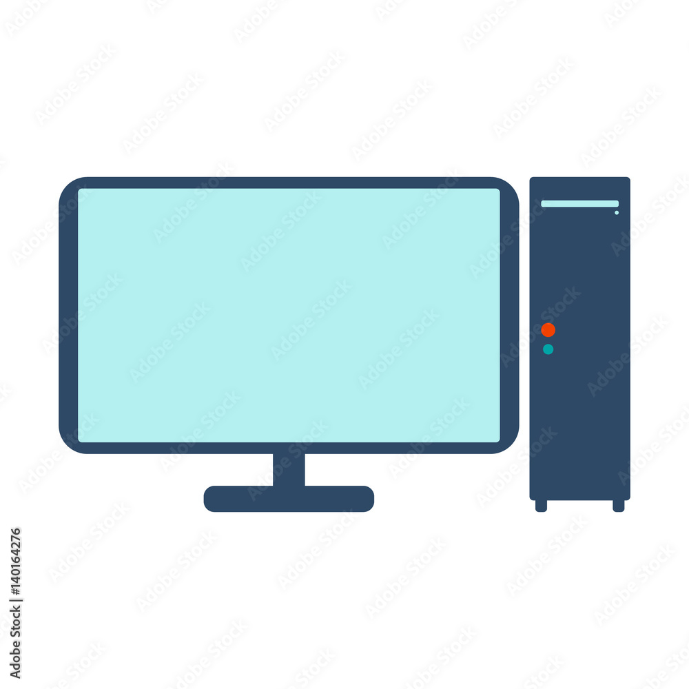 Computer icon. Flat Vector illustration on white background. Computer icon. Flat Vector illustration on white background.