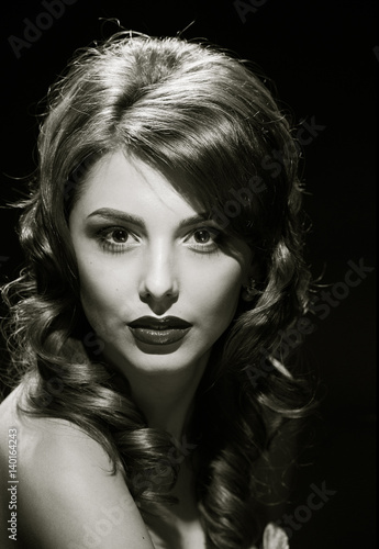 gorgeous woman portrait. black and white © Denys Kurbatov