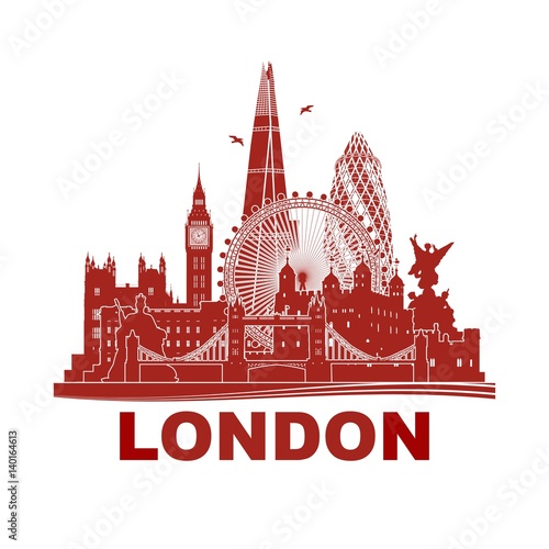London England skyline tattoo walltattoo sightseeing city tour shadow - Schattenriss Tatoo Wandtatoo Sehenswürdigkeiten Stadtrundfahrt Stadtbesichtigung
