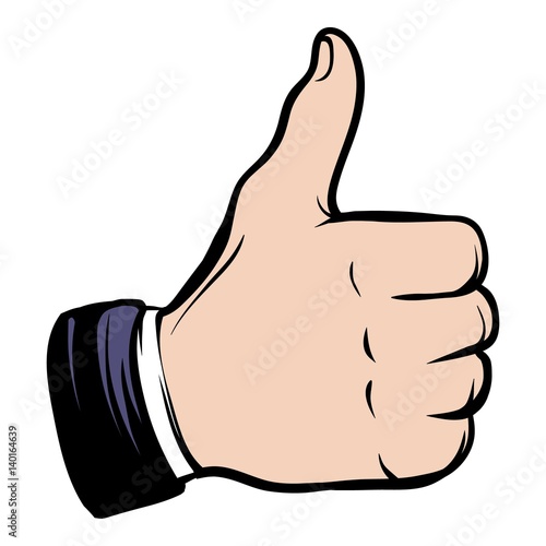 Hand doing a thumb up icon cartoon