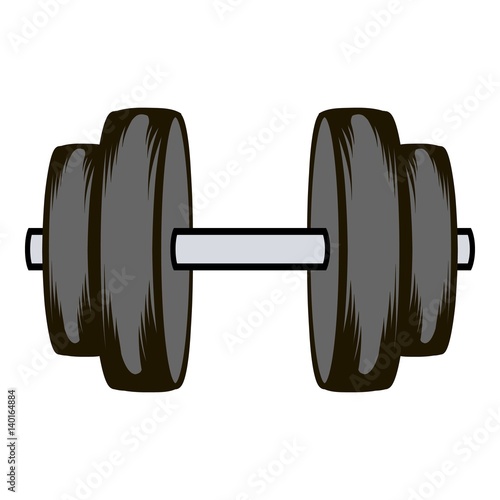 Barbell icon cartoon