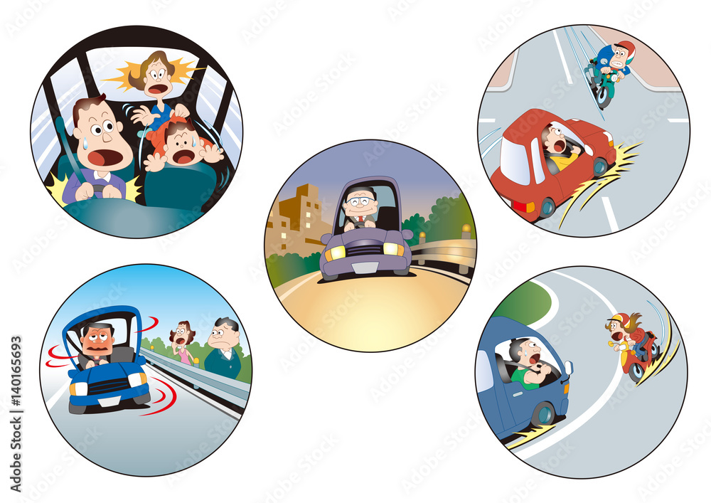 交通安全素材 交通マナー 交通違反 自動車保険 Stock イラスト Adobe Stock