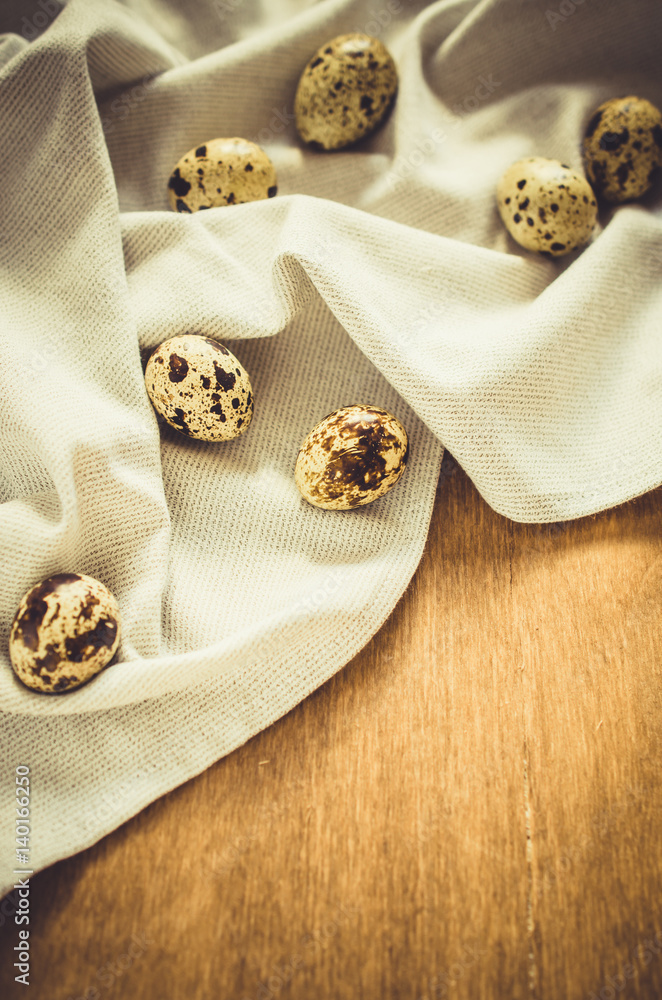 Fresh Organic Quail Eggs on Wooden Table. Fresh Organic Quail Eggs on Wooden Table.