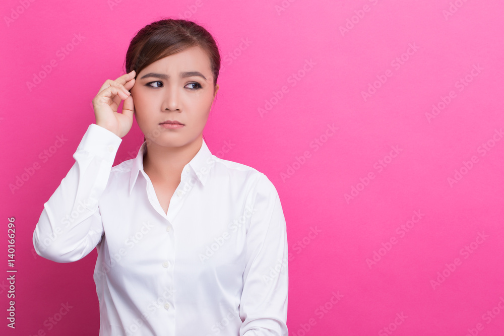Crying woman on isolated background Crying woman on isolated background