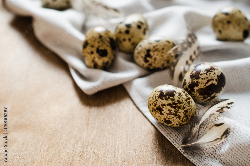 Fresh Organic Quail Eggs on Wooden Table. Fresh Organic Quail Eggs on Wooden Table.