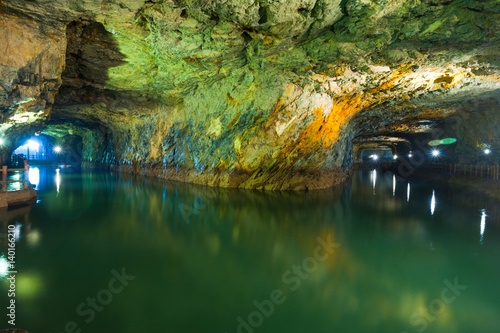 Fototapeta Naklejka Na Ścianę i Meble -  Beihai Military Tunnel Interior Emtpy Cave on Nangan Island in Matsu, Taiwan