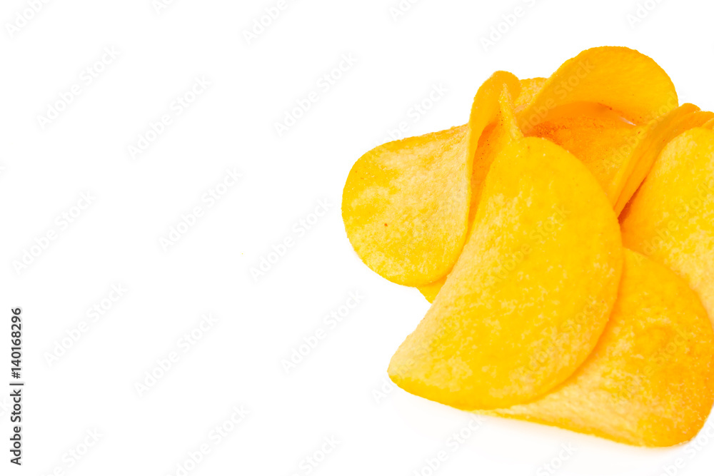 potato chips isolated on white background potato chips isolated on white background