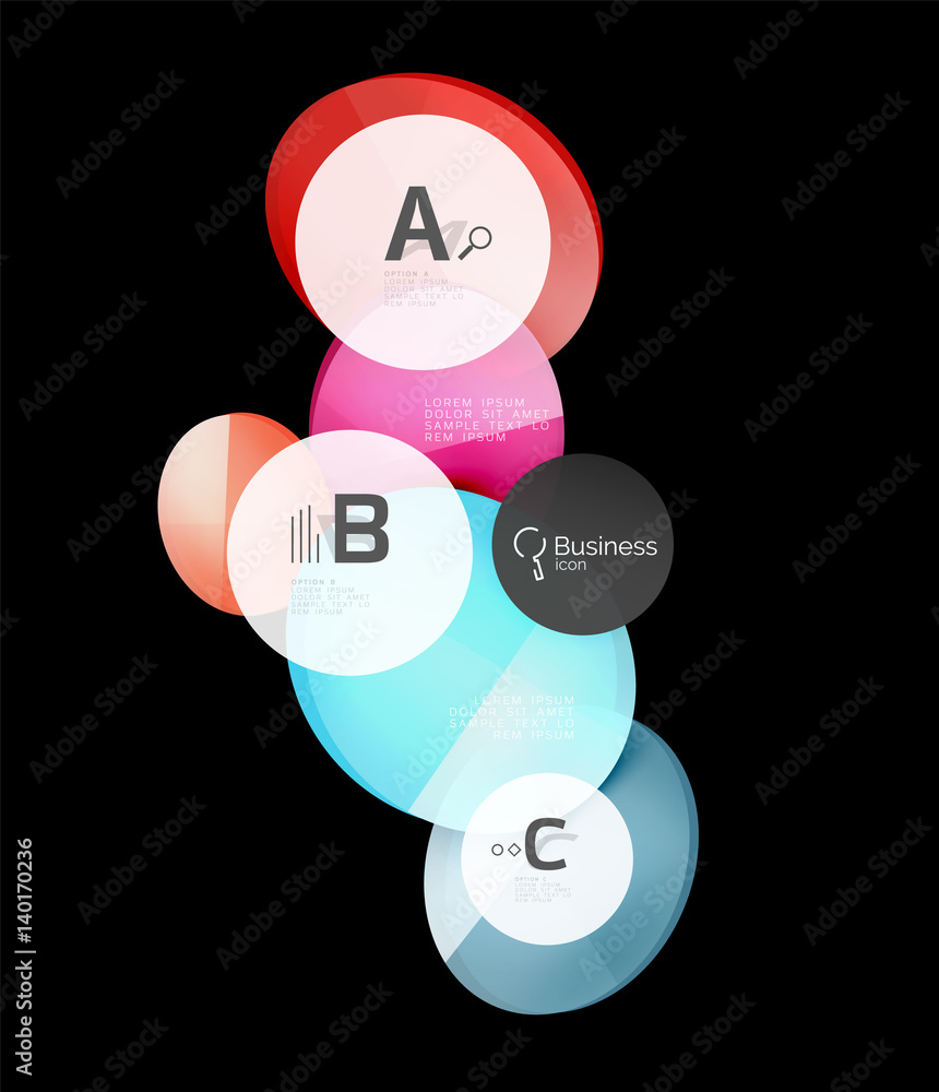 Glossy glass circle banner design template Glossy glass circle banner design template