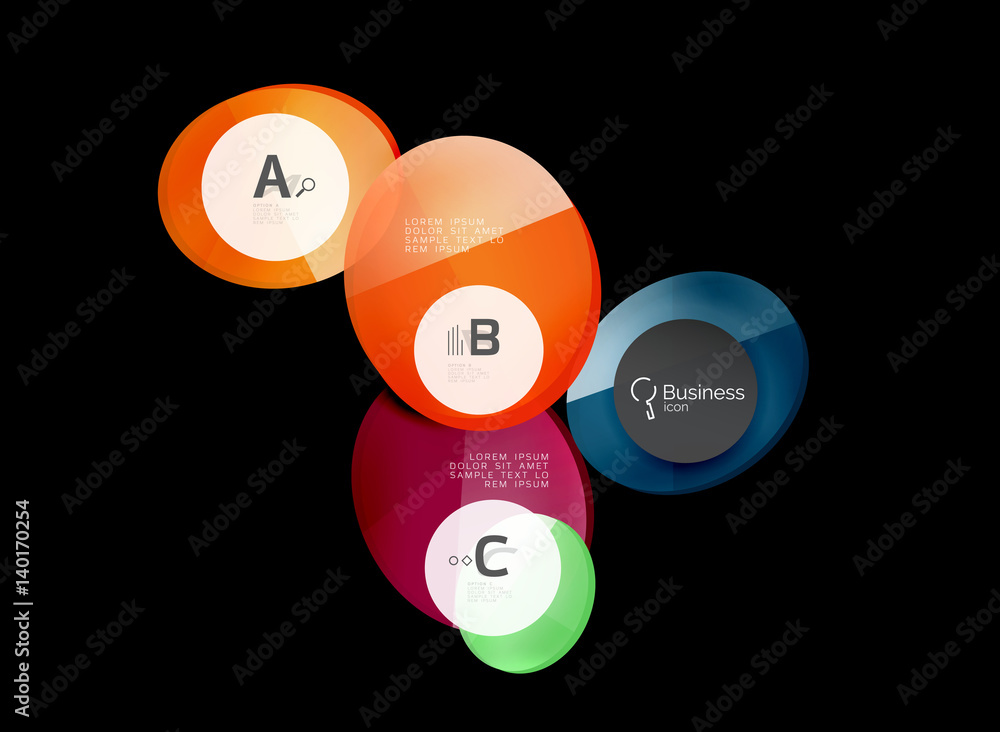 Glossy glass circle banner design template Glossy glass circle banner design template