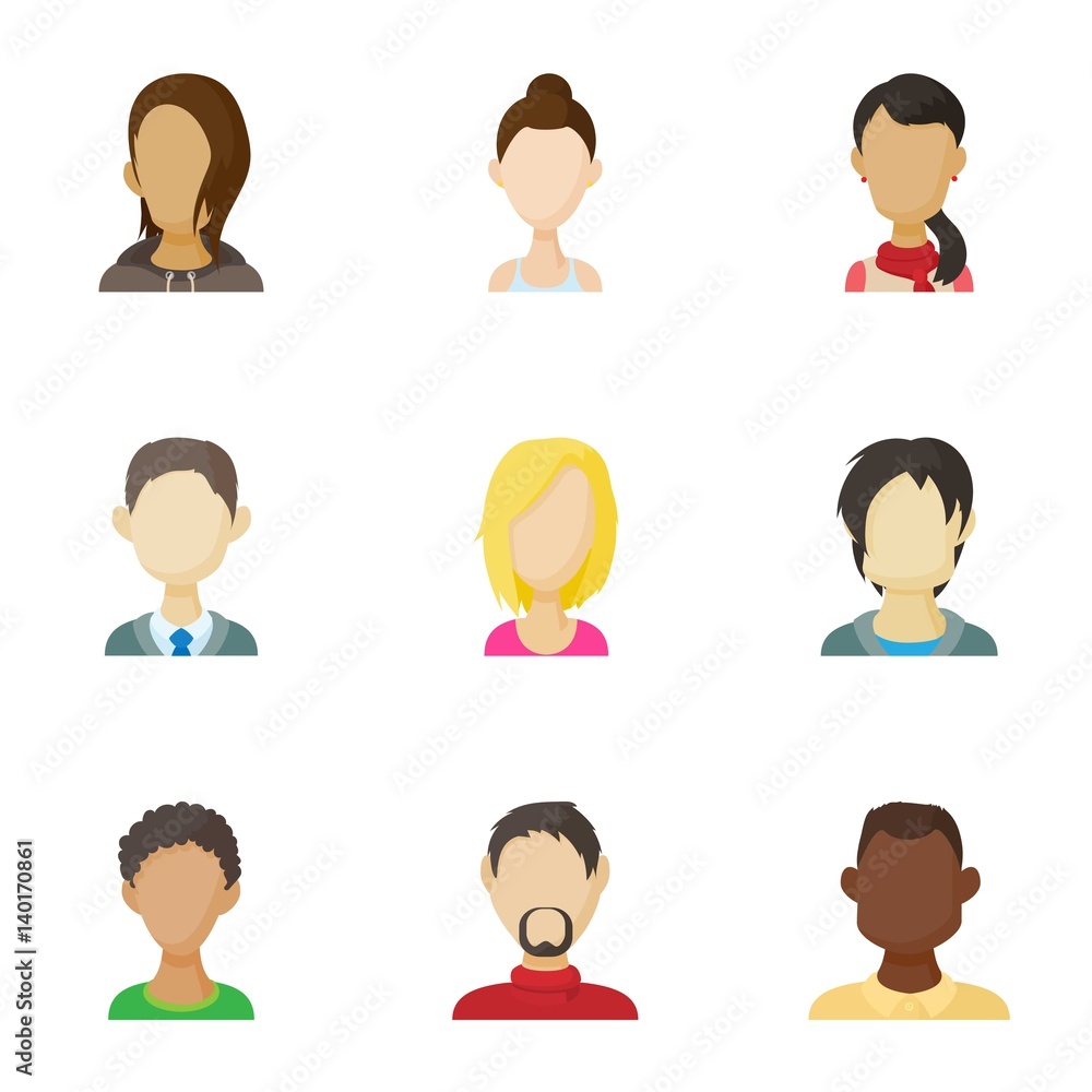 Avatar of different people icons set Avatar of different people icons set