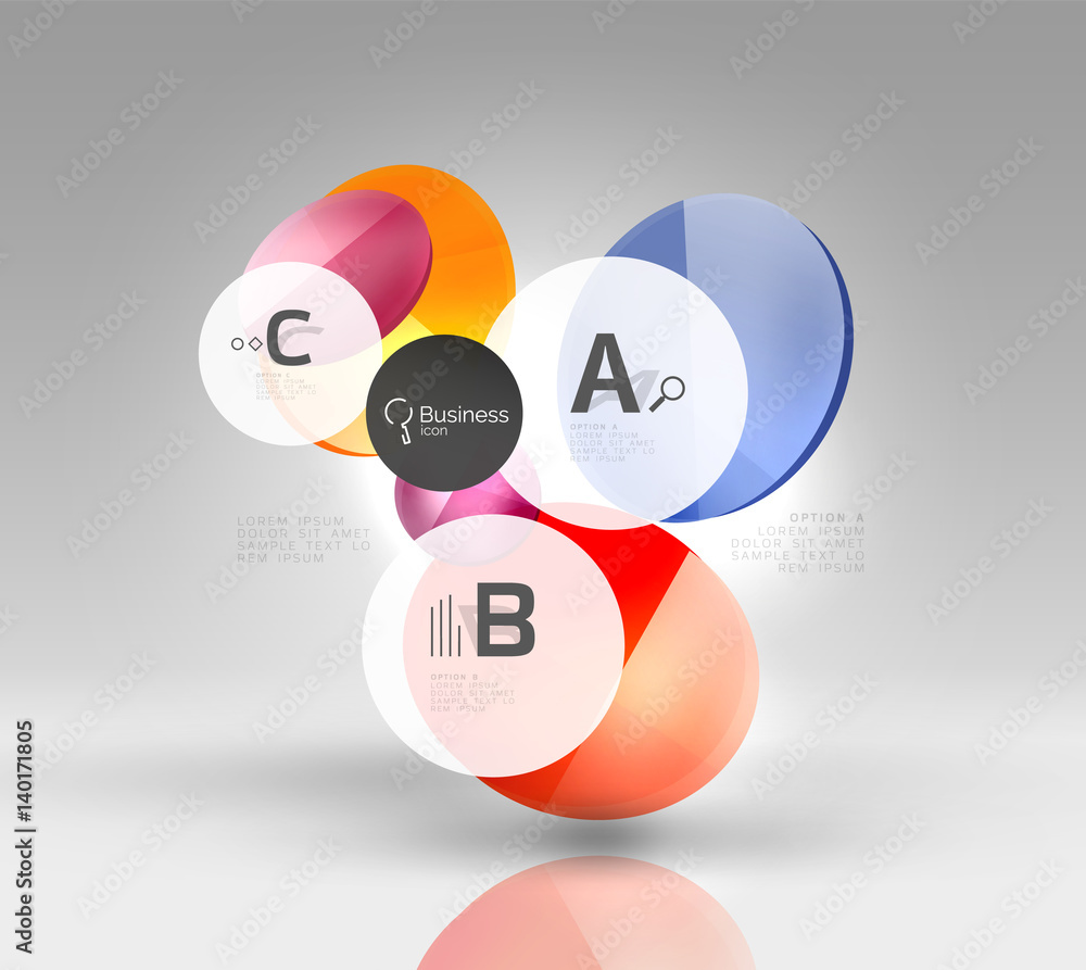 Colorful glossy circle infographics Colorful glossy circle infographics
