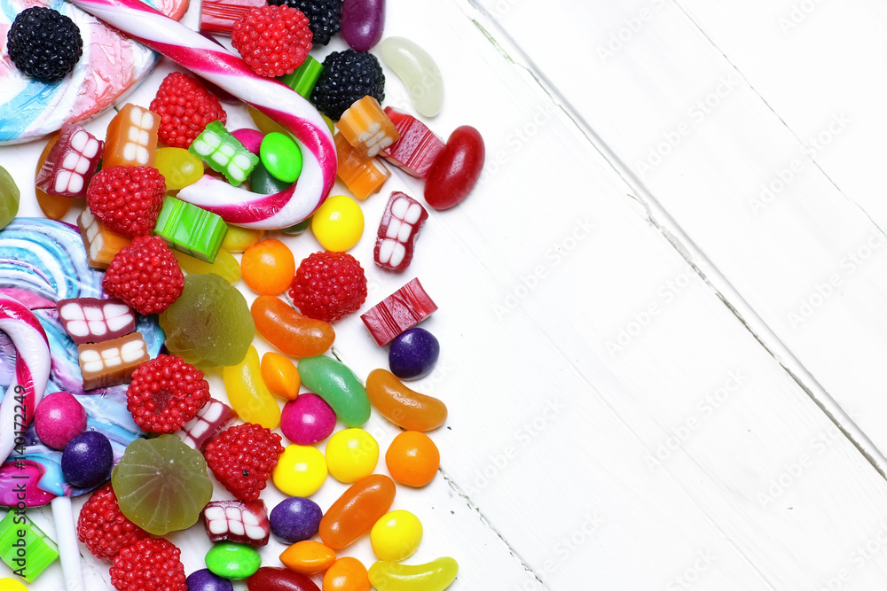 sweet candy white background