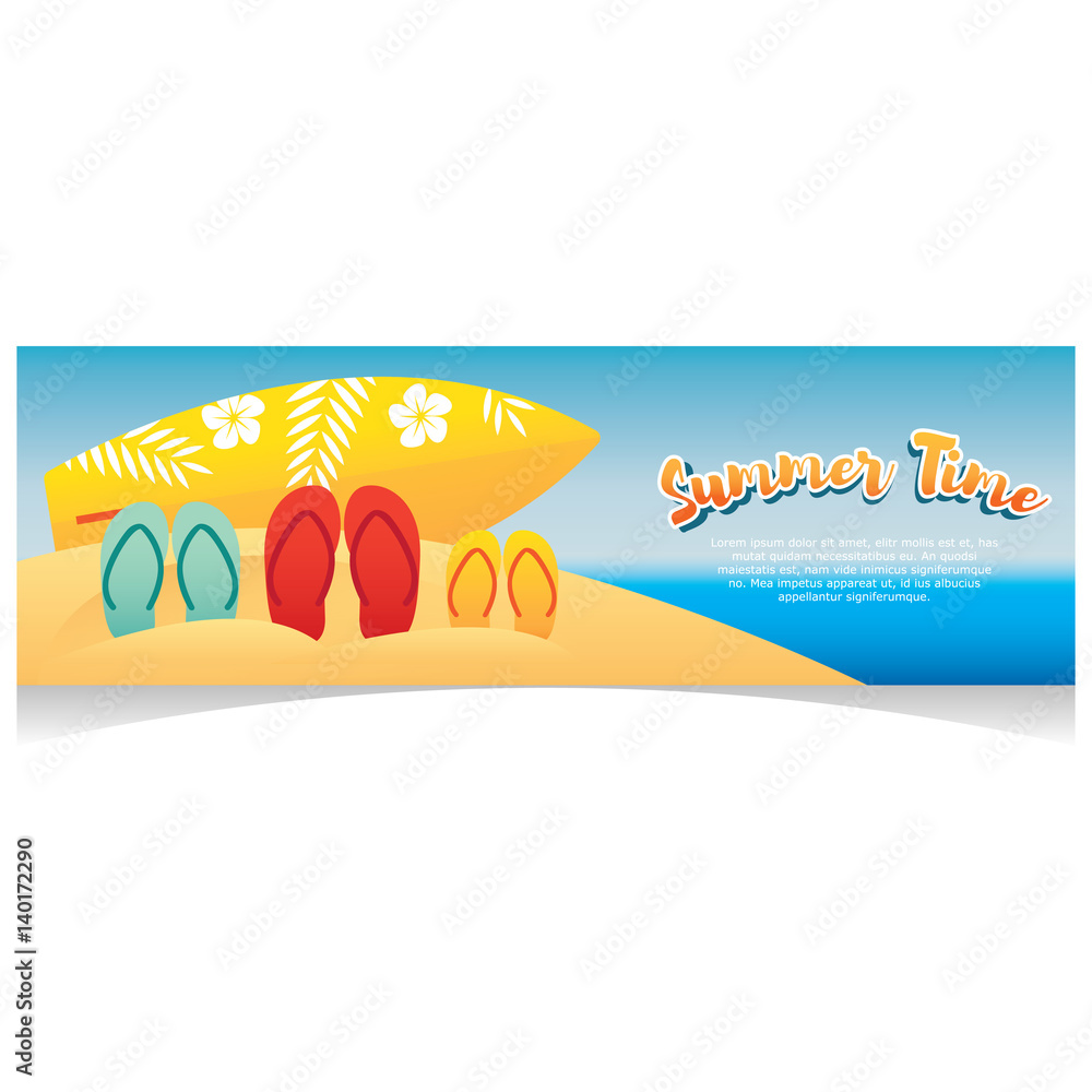 Summer illustration banner