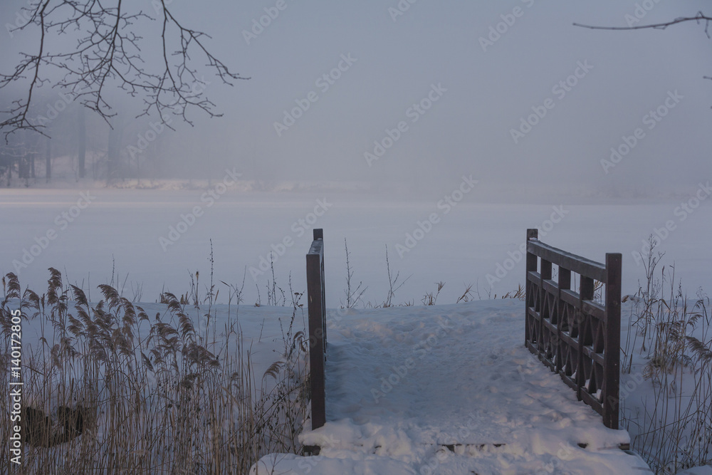 Naklejka premium Winter Wonderland in the morning