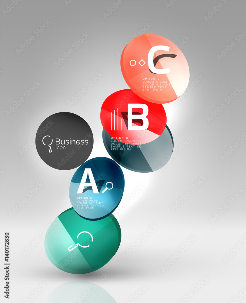 Shiny circles with text in 3d space Shiny circles with text in 3d space