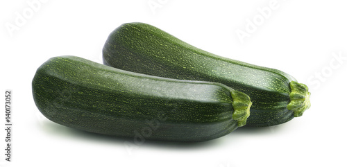 Parallel zucchini isolated on white background