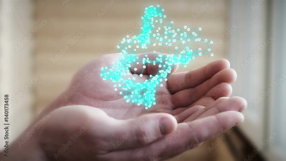 hands young man with beautiful abstract connection hands young man with beautiful abstract connection