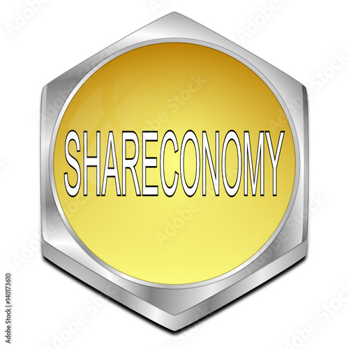 Shareconomy Button - 3D illustration