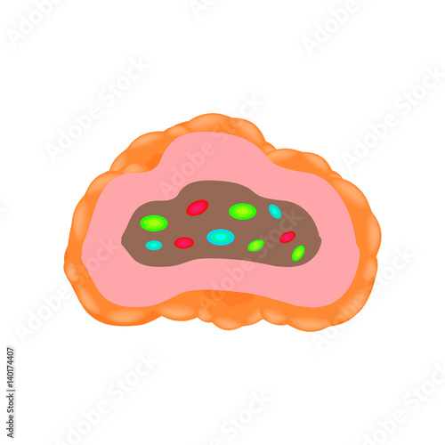 The anatomical structure of the adrenal gland. Vector illustration