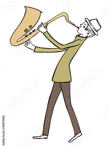 a man playing the saxophone