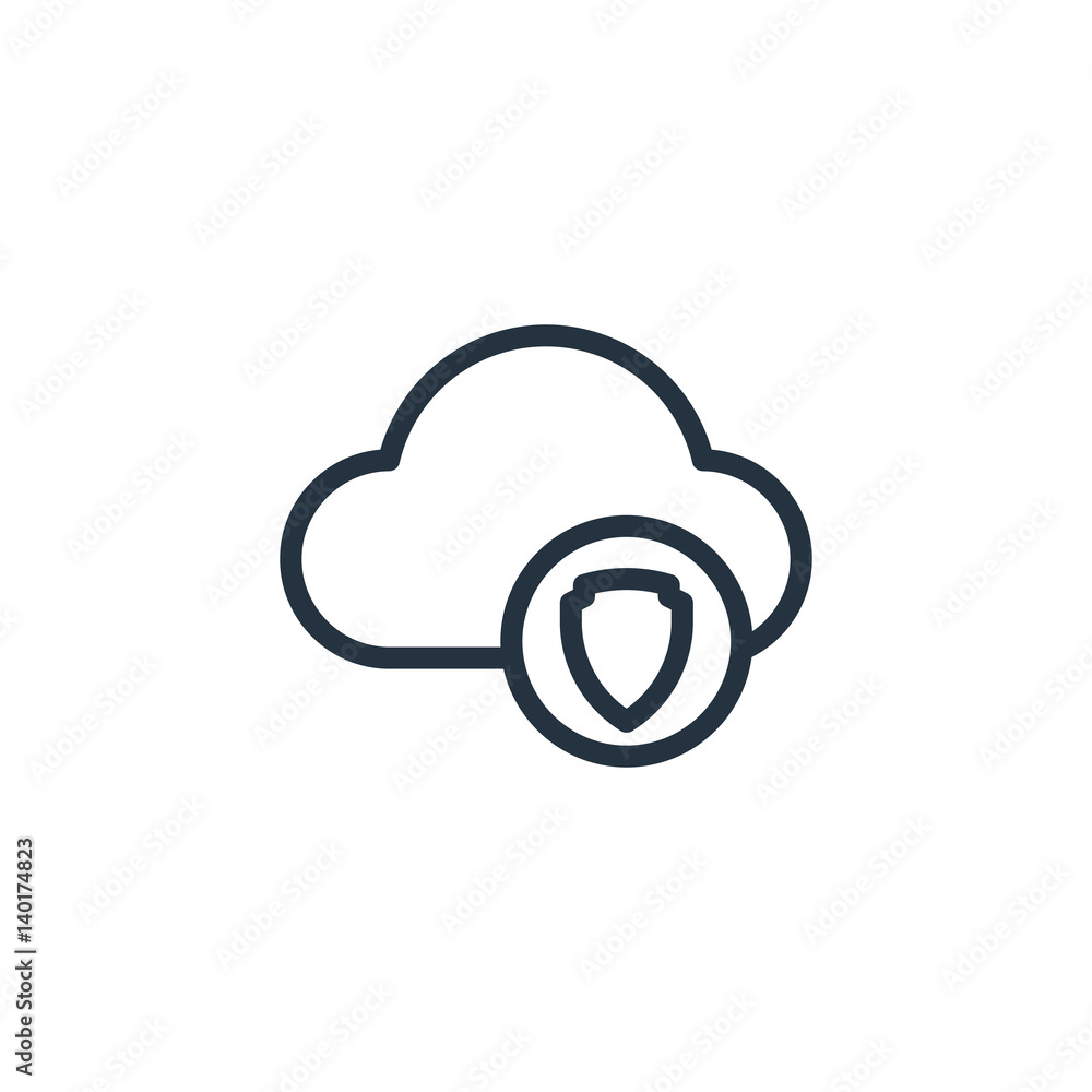 cloud line icon on white background cloud line icon on white background
