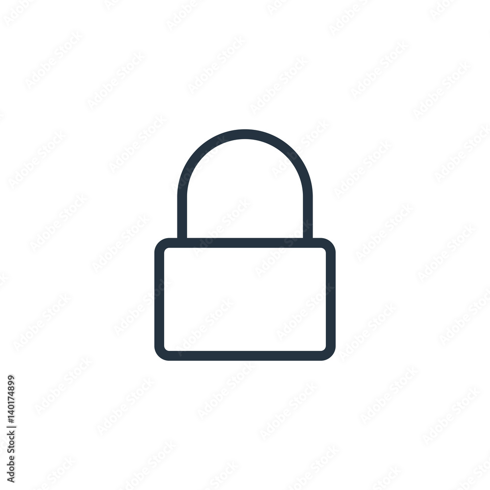 lock line icon on white background lock line icon on white background