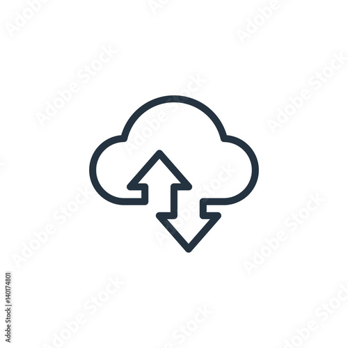  cloud line icon on white background