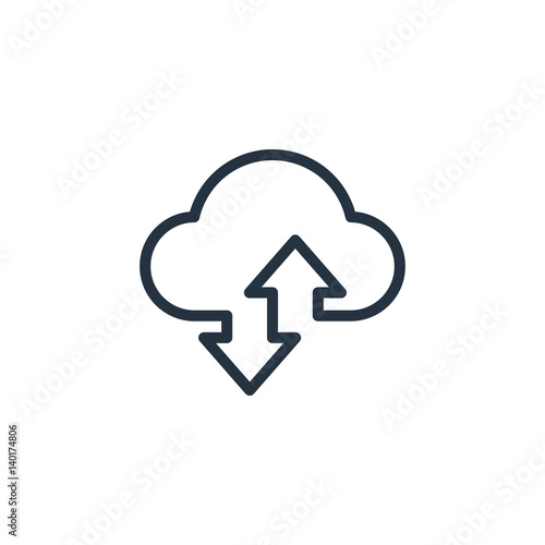  cloud line icon on white background