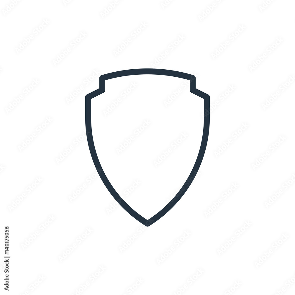 shield line icon on white background shield line icon on white background